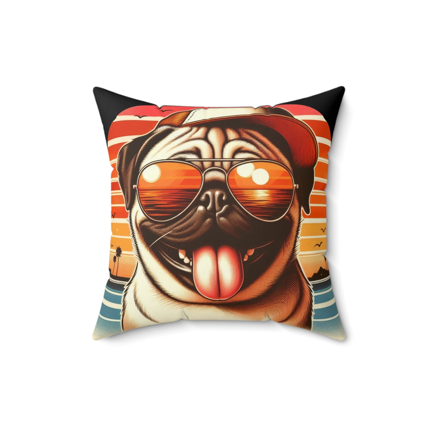 Pug Pet Polyester Square Throw Pillow