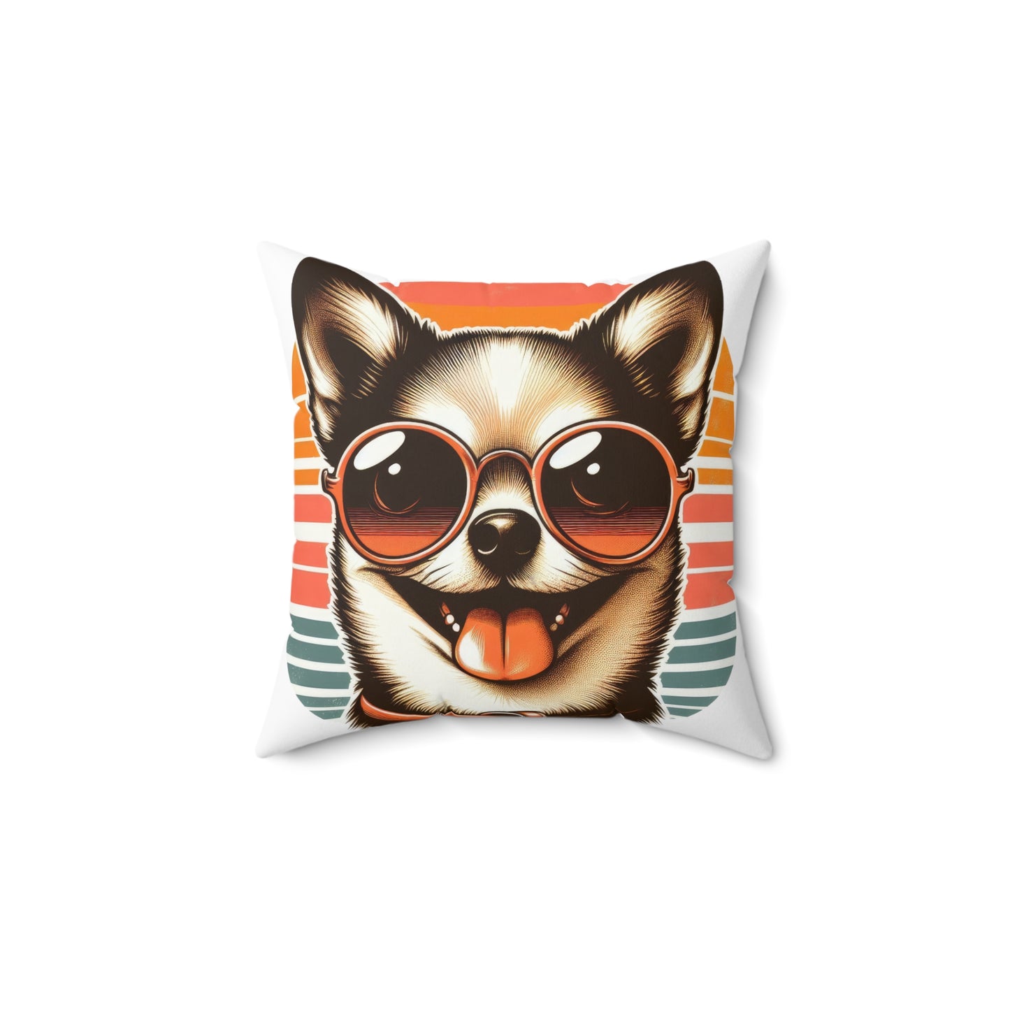 Puppy Retro Design Square Throw Pillow