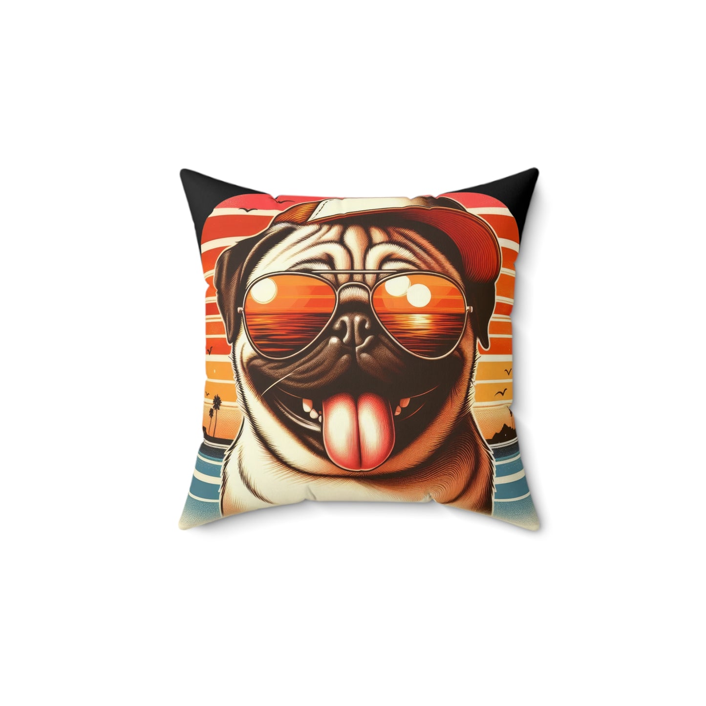 Pug Pet Polyester Square Throw Pillow