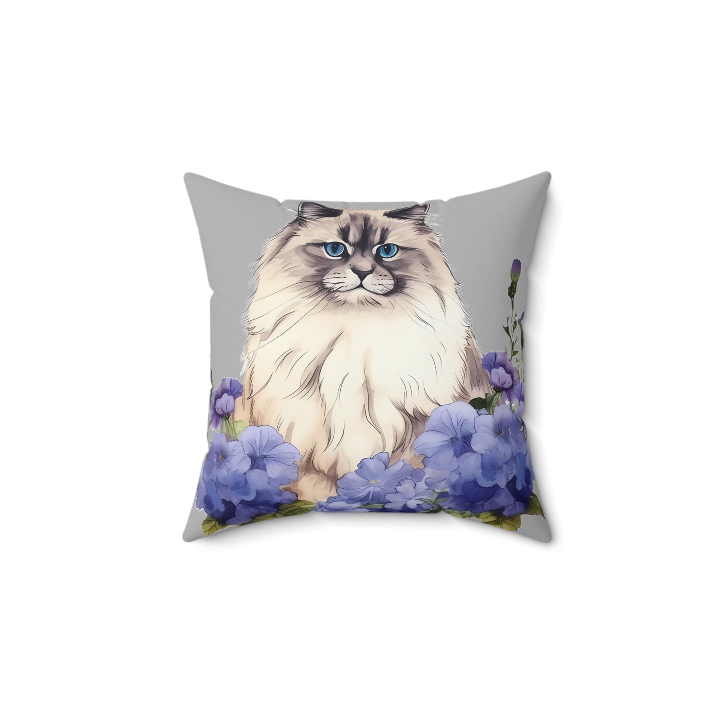 Siberian Cat Square Throw Pillow