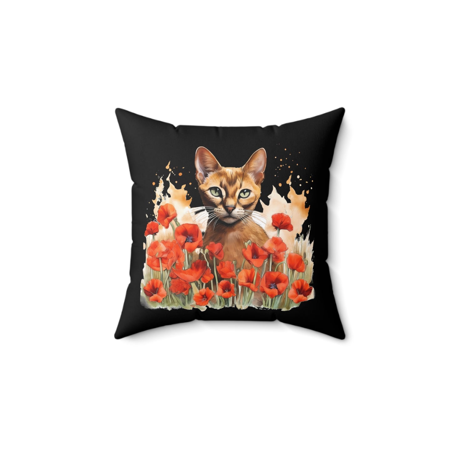 Tabby Cat Square Throw Pillow