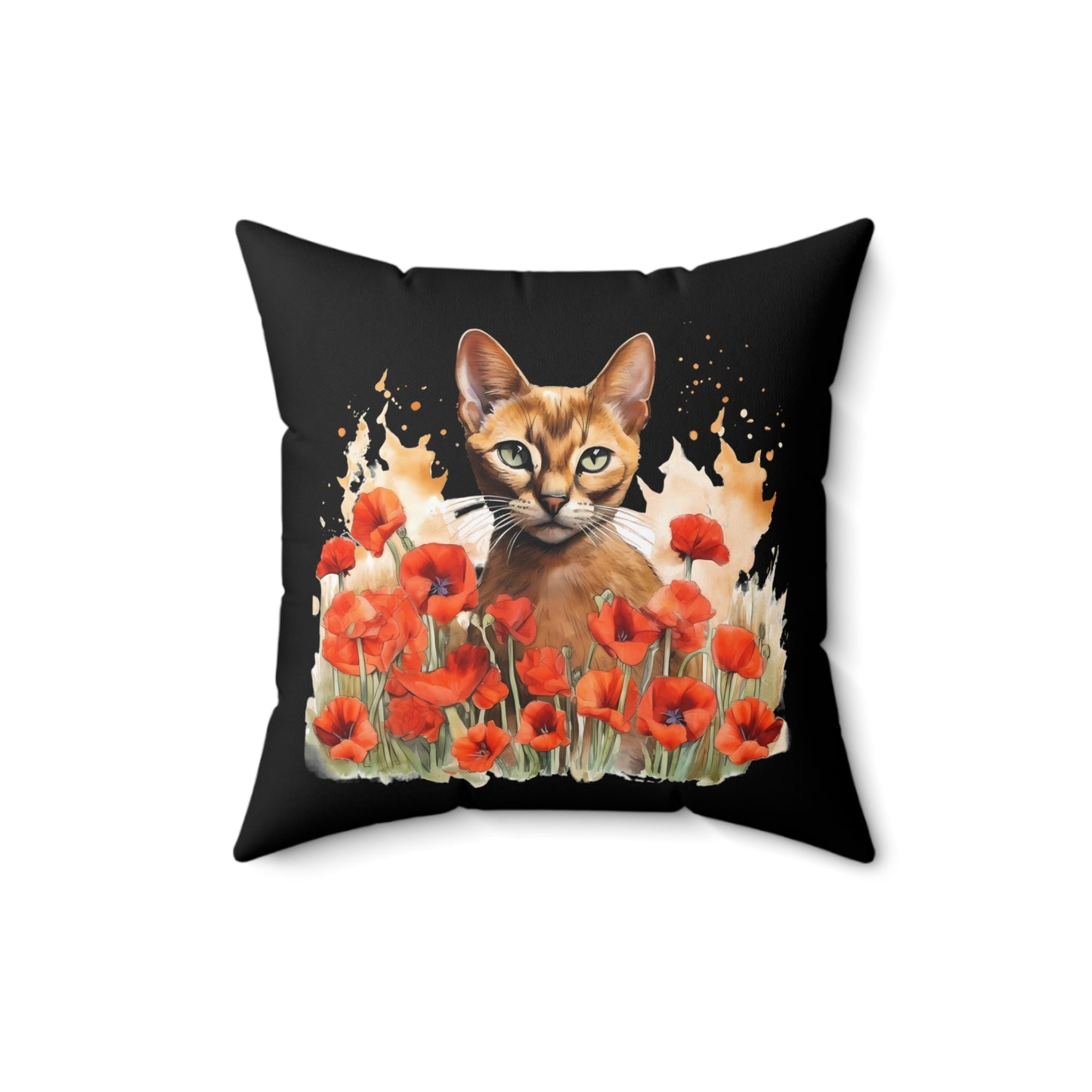 Tabby Cat Square Throw Pillow