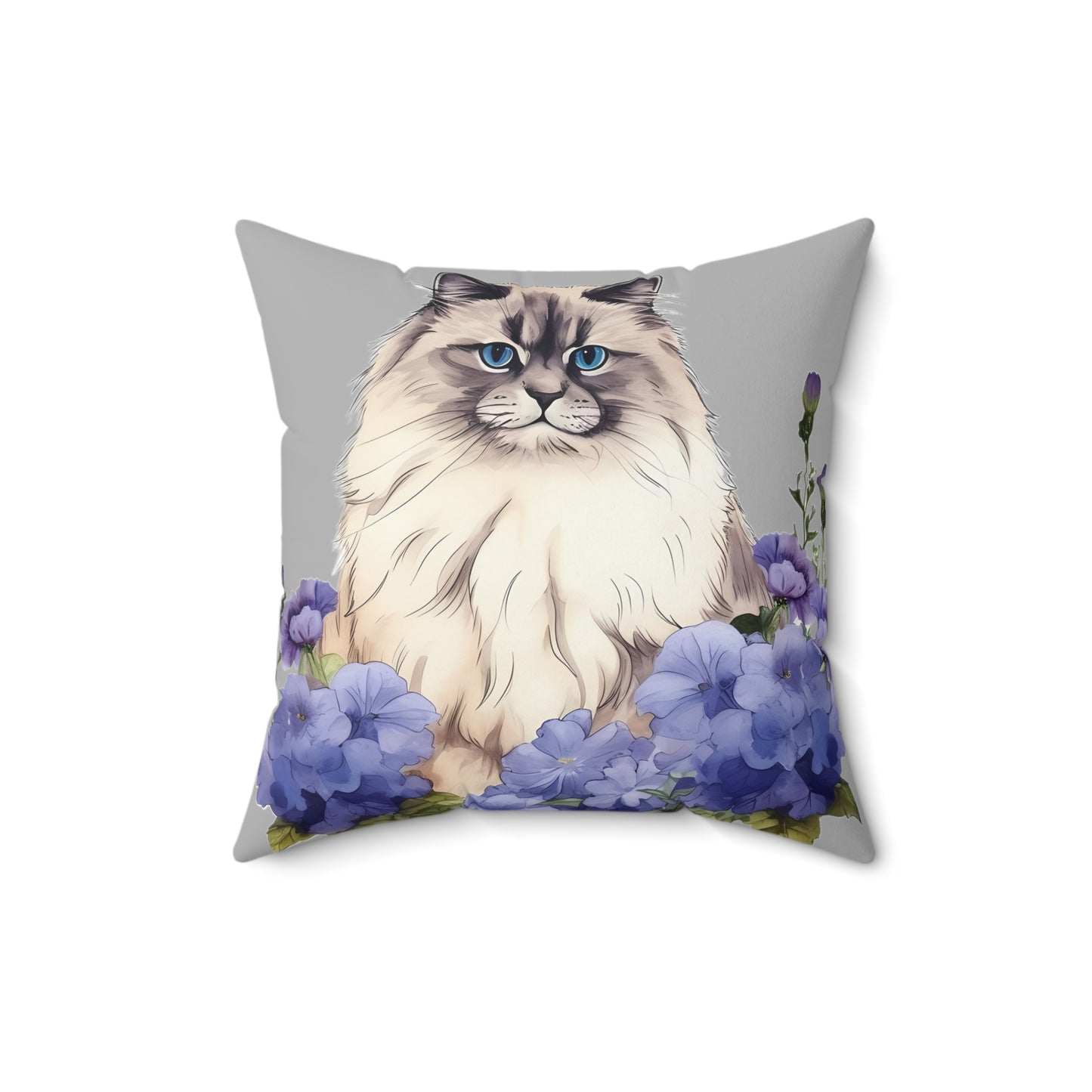 Siberian Cat Square Throw Pillow